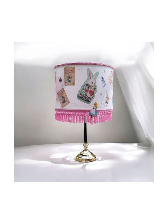 Oxygen Alice In Wonderland Table Lamp for E27 Socket with Pink Shade and Base