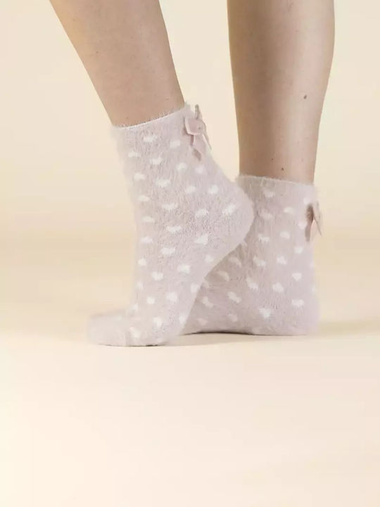 Noidinotte Women's Patterned Socks Pink Polka Dot