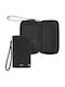Leather Men's Wallet Travel Black