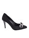 Suede Pointed Toe Black Heels