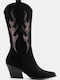Дамски ботуши Каубой Черен