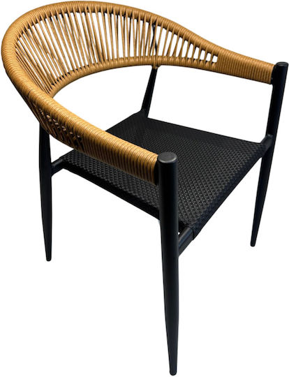 Outdoor-Sessel Rattan Elizabeth Beige 58x59x84εκ.
