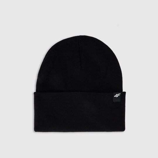 Beanie Unisex Σκούφος Πλεκτός σε Μαύρο χρώμα
