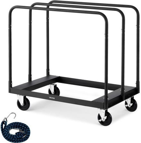 Vevor Καρότσι Μεταφοράς για Φορτίο Βάρους έως 816kg σε Μαύρο Χρώμα