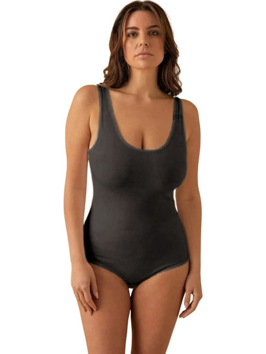 Jadea Gray-Anthracite Cotton Sleeveless Bodysui...