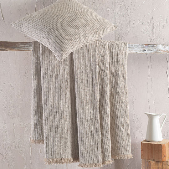 Rythmos Hansel Ριχτάρι Πολυθρόνας Chenille 180x160εκ. Ανοιχτό Μπεζ