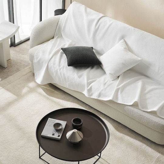 Gofis Home Nimbus Покривка За Фотьойл Жакард 180x180см Polar White 447/26