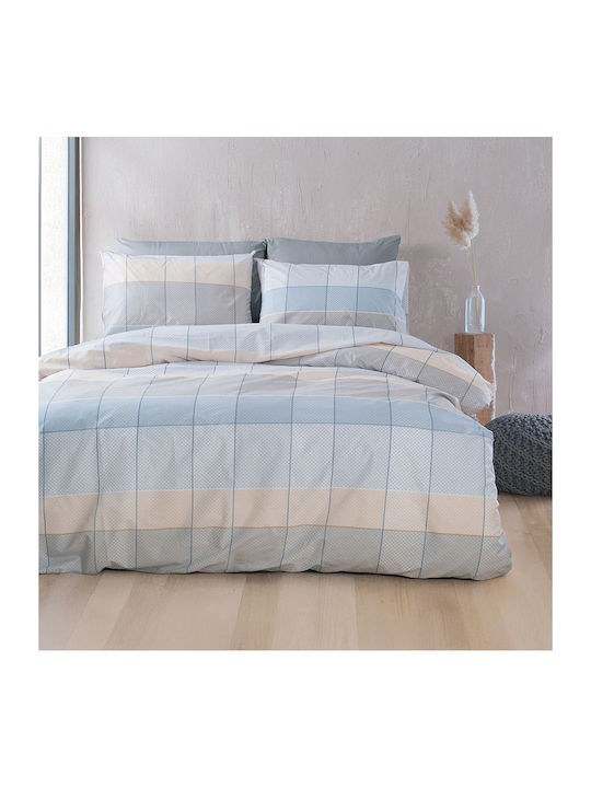 Rythmos Duvet Cover Set Single with Pillowcase 160x250 Colette Grey-light blue