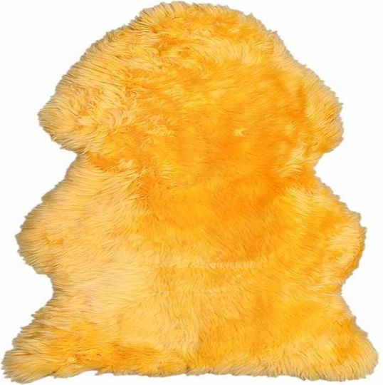 Viokarpet Sheep Skin Synthetisch,Polyester/Cotton/Leather Yellow