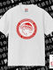 Olympiacos Classic T-shirt Double Stitching Without Side Seams White 100% Cotton Vegan & Oeko-tex Certified