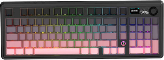 Ajazz AK980 V2 Gaming Μηχανικό Πληκτρολόγιο με Merrard διακόπτες και RGB φωτισμό (Αγγλικό US) Ροζ