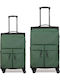 Newcom Travel Suitcases Fabric Green with 4 Wheels