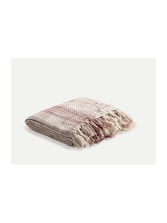 Home Design Coverlet Single Cotton Ecru - Terracotta 125x160cm