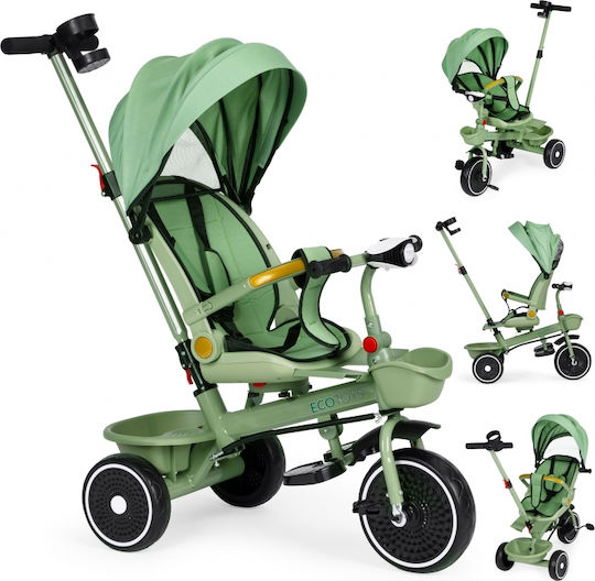 Ecotoys Триколка с Ръкохватка за Родител Зелен