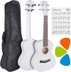 V-tone Uk23 Wh Acoustic Concert Ukulele 23" White + Cover Γιουκαλίλι Τσάντα Θήκη Μεταφοράς 3 Πένες Λευκό
