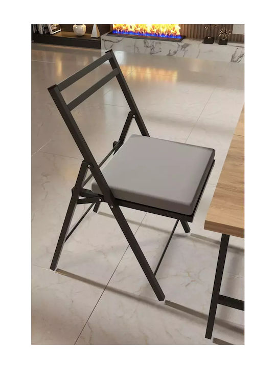 2 Pieces Foldable Black Metallic Chair Cushion – Bistro Chair