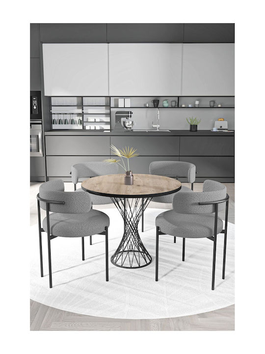 Kitchen Metallic Chair Black STE-001500-V2748