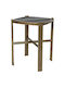 Rechteckiger Beistelltisch aus Glas Gold M39xB39xH55cm