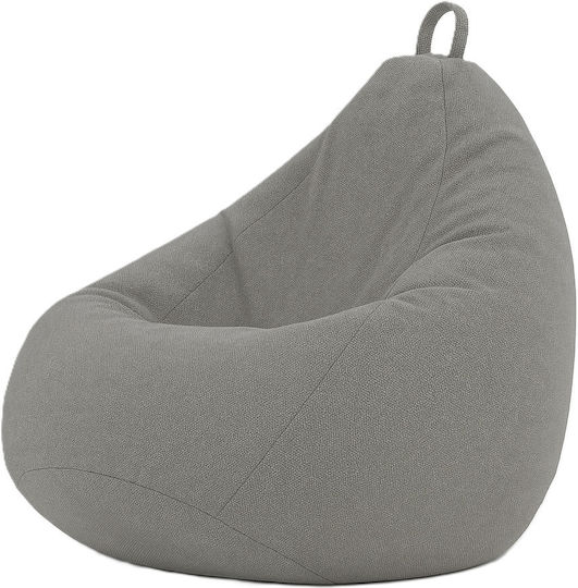 Πουφ Αχλάδι Αδιάβροχο Canvas Stone Grey 70x70x80cm
