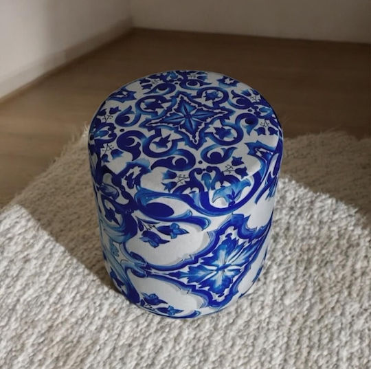 Πуф За табуретка Μπλε(λευκό) 32x40см SKU-3398-P3398