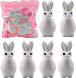 Styrofoam Easter Rabbit Glitter Decorative Whit...