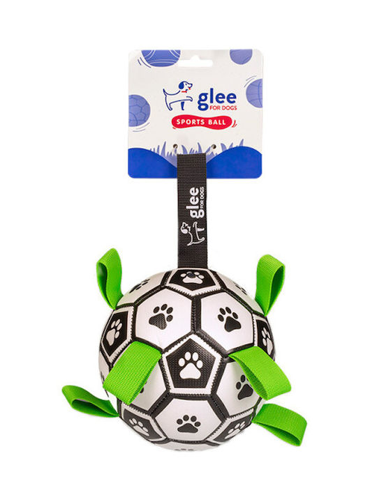 Παιχνίδι Σκύλου Glee Soccer Ball Λευκο Μαύρο Medium 15x15cm