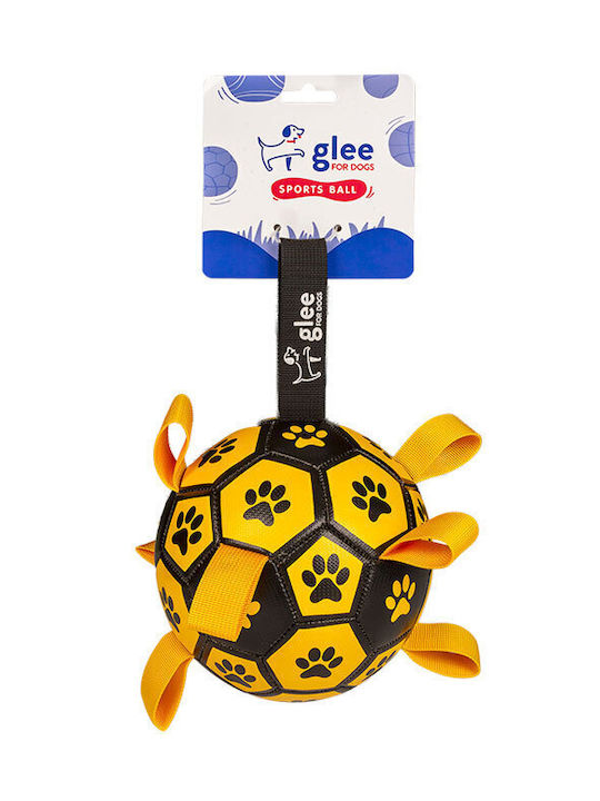 Играчка За Кучета Glee Soccer Топка Жълто Черно Medium 15x15см