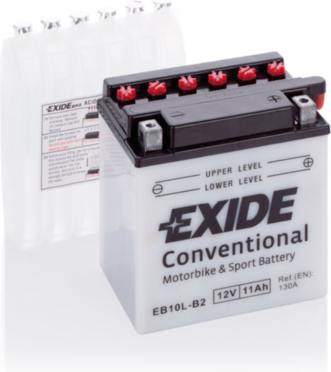 Exide Deschis Baterie Motocicleta YB10L-B2 cu Capacitatea 11Ah