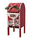 Figurină De Crăciun Din Lemn Cutia Poștală Roșie Înălțime 30cm Xmas Mailbox