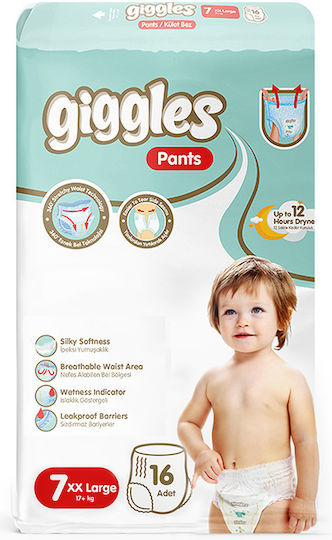Giggles Co Πάνες Βρακάκι Pants Premium No. 7 για 17+kg 16τμχ