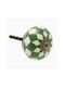 Madam Stoltz Antique Knob Furniture made of Ceramic & Metallic Off White/green D40mm TA41334139-G 1pcs