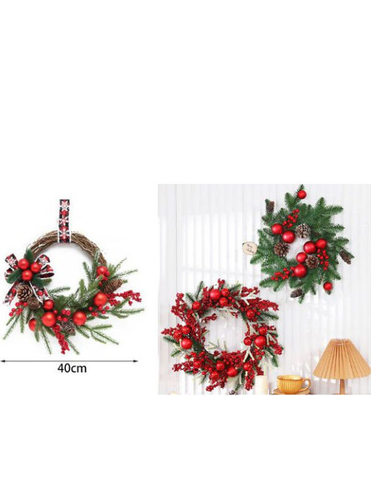 Weihnachtskranz Dekorativ 40cm Weihnachts-Halbkreis Pe