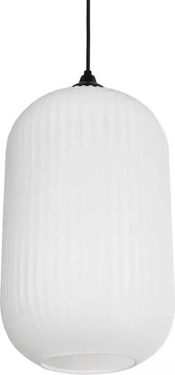 GloboStar Meloni Pendant Light White with Crystals for Socket E27 20x20x38cm