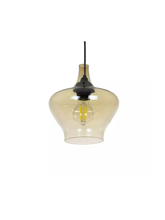 GloboStar Ovoce Pendant Light Honey with Crystals for Socket E27 20x20x22cm