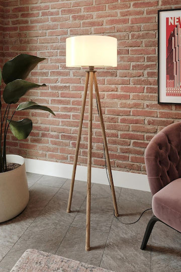 Ξύλινο Τρίποδο Stehlampe Modernes Skandinavisches Design