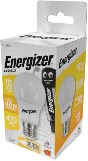 Energizer LED Bulbs 4.9W for Socket E27 Warm White 470lm 5pcs