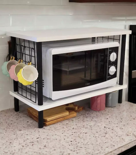 SteweHome Пластмасова Стойка За Микровълнова Фурна 60x30x43см Бяла