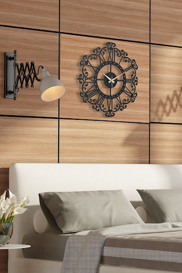 Metallic Black Wall Clock 41x41cm Silent Mechanism