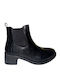 Leder Stiefeletten Damen Schwarz