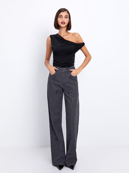 Hochgebirge Damen Jeans Hosen in Grau mit Regulärer Passform