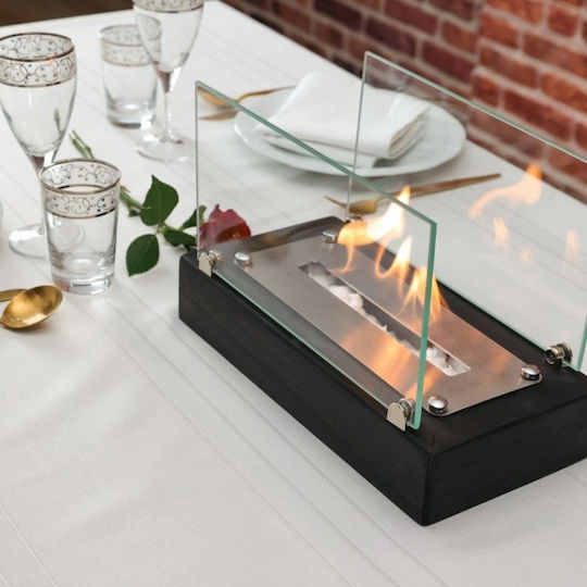 Desktop Bioethanol Fireplace Elegant Design Glass & Metal