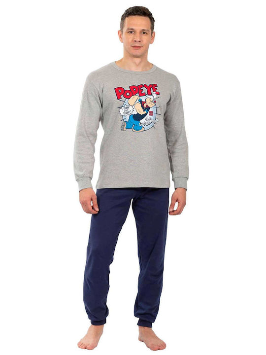 Nina Club Popeye Men's Winter Pajamas Set Gray
