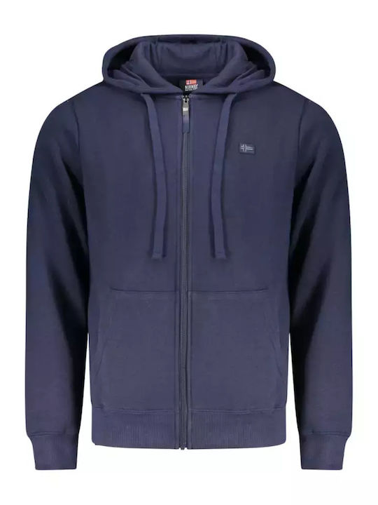 Cardigan With Hood Dark Navy Blue