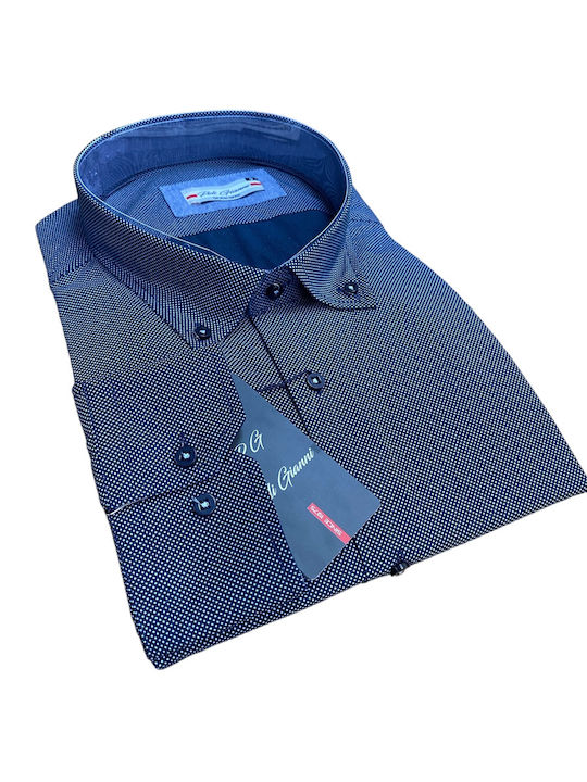 Long-sleeved Shirt Blue With Grey