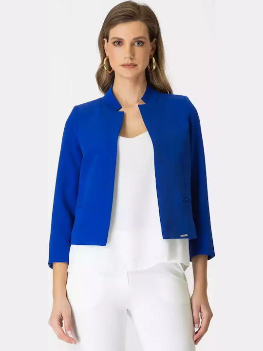 Chrisper Damen Krepp Blazer Royal Blue