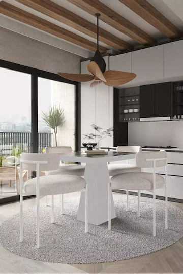 Masă De Dining 90x90 Scaune Din Metal Alb Și Material Bej – Set Minimal De Mobilier Pentru Sufragerie Masă De Dining 90x90 Scaune Din Metal Alb Și Material Bej – Set Minimal De Mobilier Pentru Sufragerie
