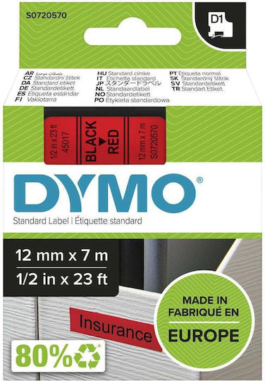 MediaRange Ταινία Ετικετογράφου 1m x 12mm σε Μαύρο Χρώμα Συμβατή με Dymo D1
