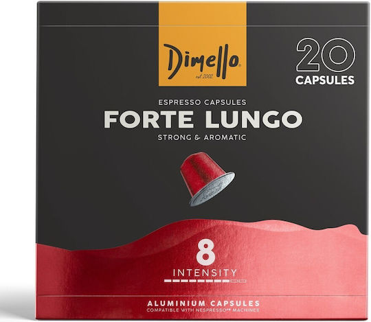 Dimello Kapseln Espresso Forte Lungo Kompatibel mit Maschine Nespresso 20Mützen