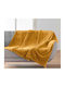 Atmosphera Douceur D'intérieur Mini Frosty Armchair Throw Fleece 125x150cm Ochre