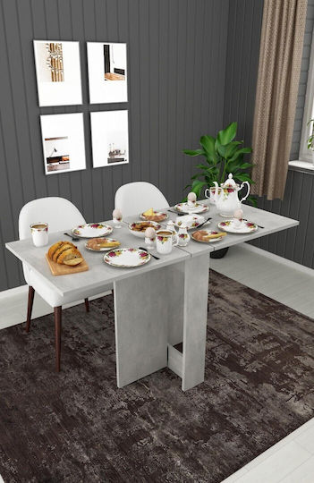Πτυσσόμενο Τραπέζι Κουζίνας Mdflam 133x75x75 Cm Γκρι Στάχτης